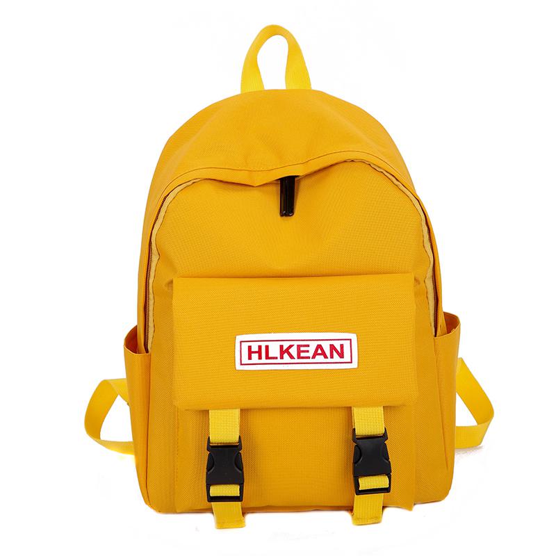 Backpack Women Backpack Women Shoulder Bag solid color School Bag For Teenage Girl Children Backpacks Travel Bag: Yellow3