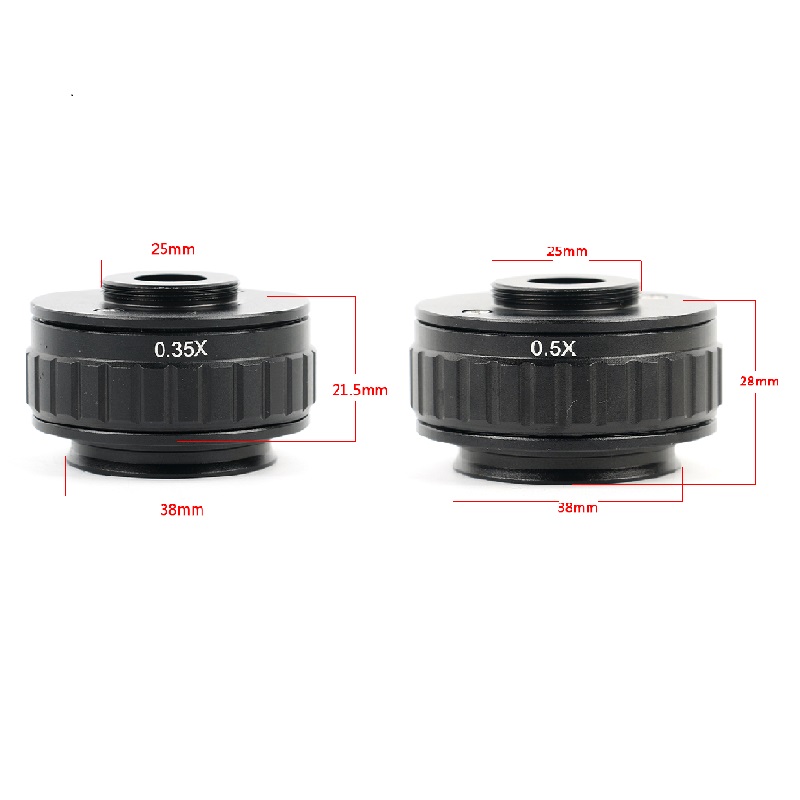 Adaptador de enfoque de lente ajustable para cámara, tipo de adaptador de montaje en C para microscopio estéreo Trinocular, 1x0,35x0,5 x: 0.35X and 0.5X