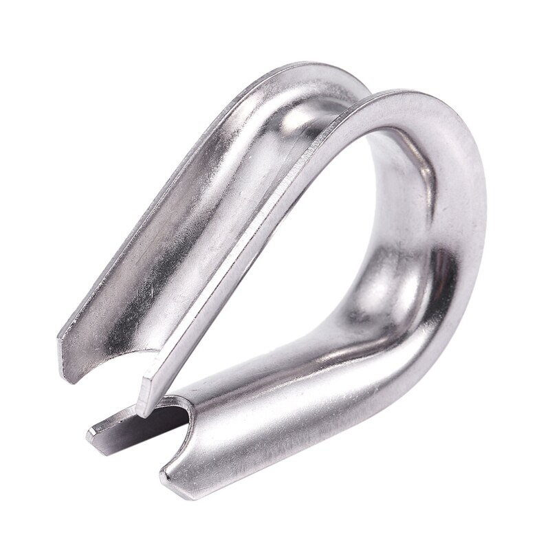 16mm 5/8-inch Stainless Steel Wire Rope Cable Thimbles Silver Tone