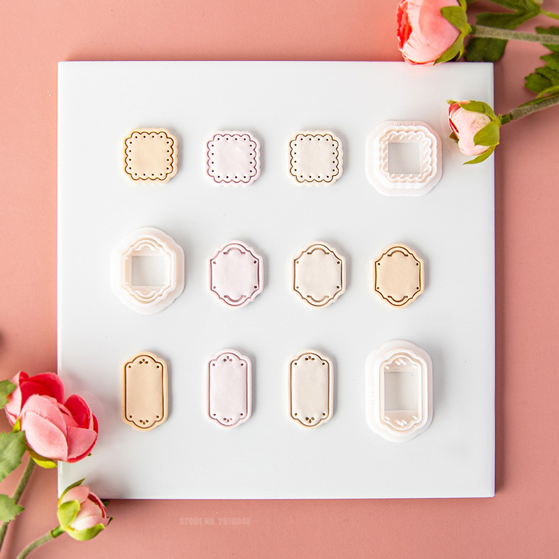 Lace Frame Polymer Clay Cutter Retro Texture Embossing Mold Polymer Clay Tools Polymer Clay DIY Earring Mold