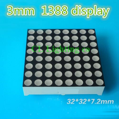 10pcs 8x8 red digital tube 3mm LED Dot Matrix Display 32*32MM Common Cathode LED display