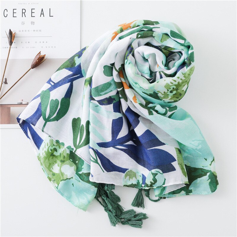 VISROVER Bohemian Ethnic beach scarf summer scarf for women Spain Style tropical print scarf shawl Bufanda Mujer Pashmina