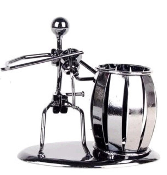 Metal Music Player Pencil Holder Cute Support Pen Stand Tablets Desk Organizer Home Decoration Student Accessory: 4