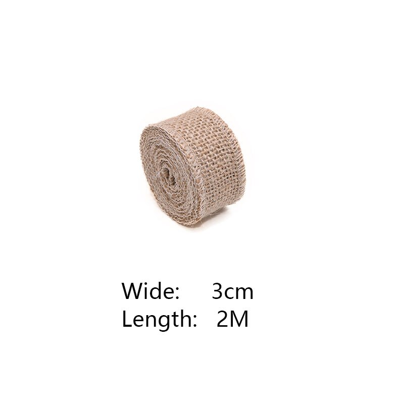 Säckväv band jute band 30cm naturligt vintage jute rep för att slå in rustikt dekorativt julband gör-det-själv heminredning: 3cm