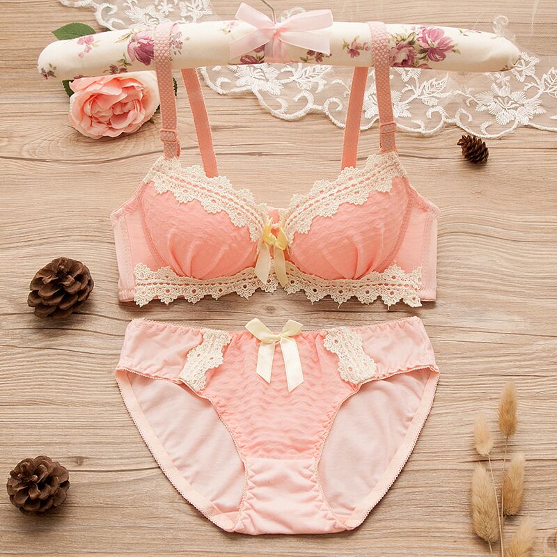 Set reggiseni e mutandine per ragazze adolescenti pizzo senza anello in acciaio Set reggiseno per ragazza, slip intimo per ragazza Sexy regolabile reggiseni siere 3/4 Cup: Rosso / 16