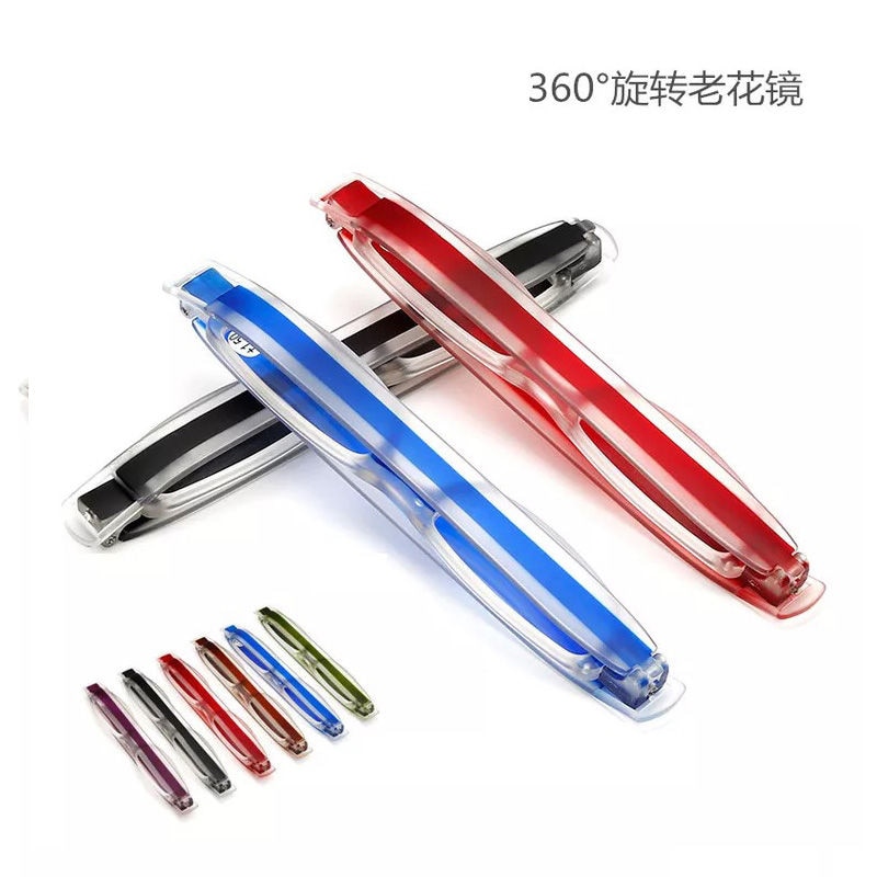 Authentieke oude man draagbare 360- graden roterende opvouwbare presbyopische bril voor mannen geïmporteerde anti-vermoeidheid superlichte bril voor