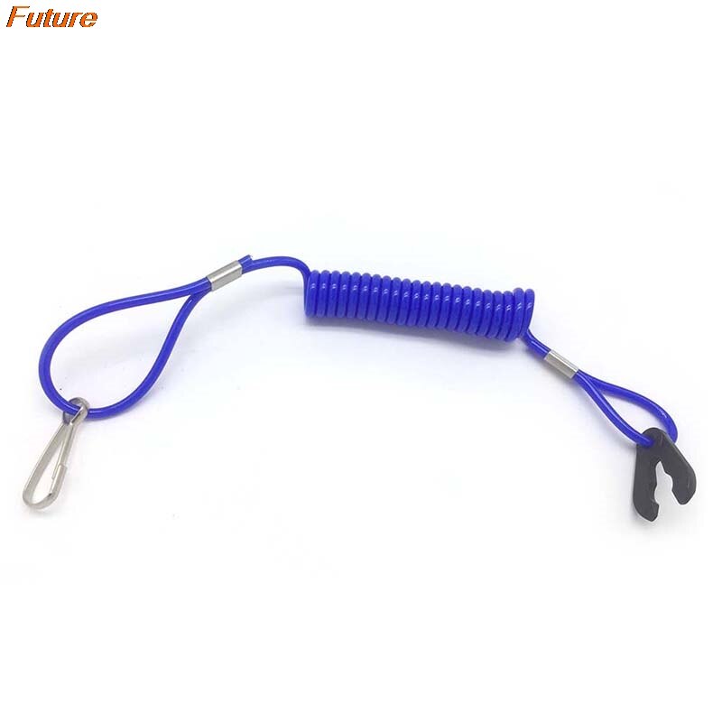 2x Motorboat Safety Lanyard Cable Rope Outboard Motor Blue Emergency Stop Switch Pull Rope