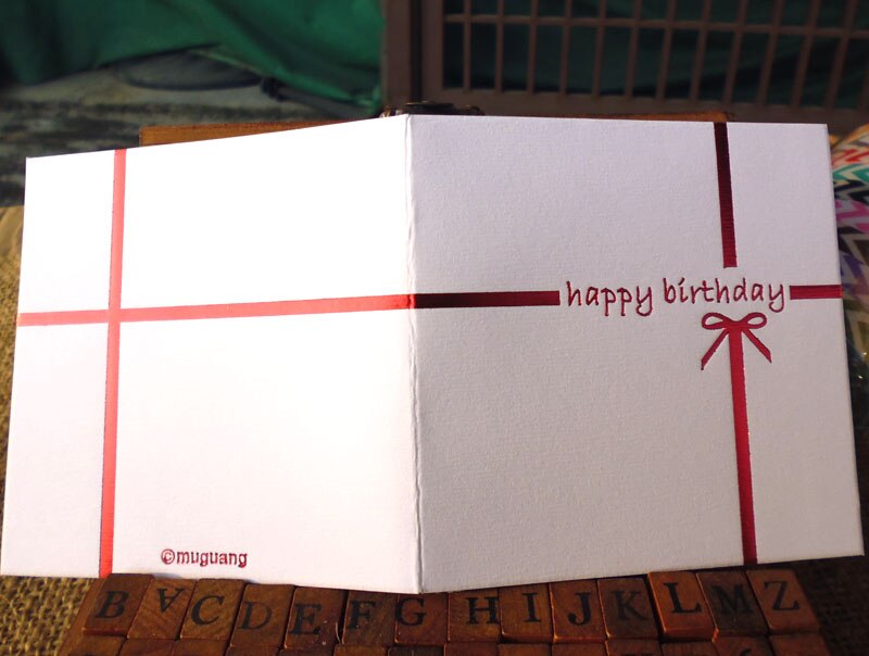 5sets Gold Red Embossed Handmade Happy birthday Folding Cards, Message Cards with Paper Envelopes Invitations Greeting Cards