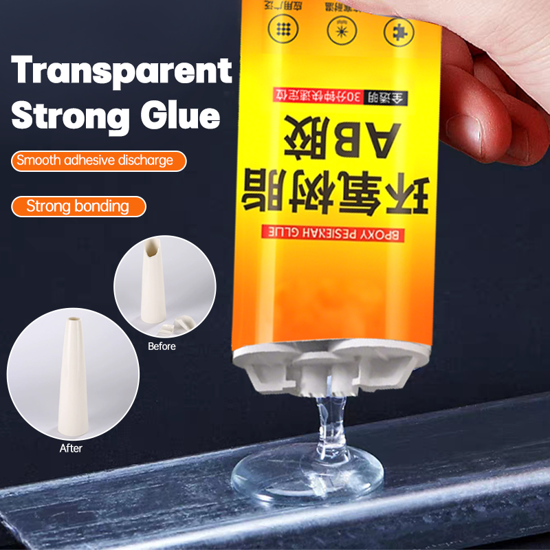 Transparenter Epoxidharz-AB-Kleber, 50 ml, schnell aushärtendes, stark klebendes Dichtmittel, Heimwerker für die Reparatur von Holz, Metall, Keramik und Kunststoff