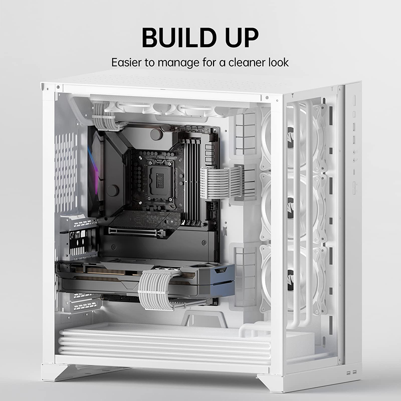 TEUCER 350mm przedłużacz ATX EPS PCI-E do płyty głównej procesora GPU 24PIN 4 + 4PIN 6 + 2PIN 8PIN przedłużacz zasilacza
