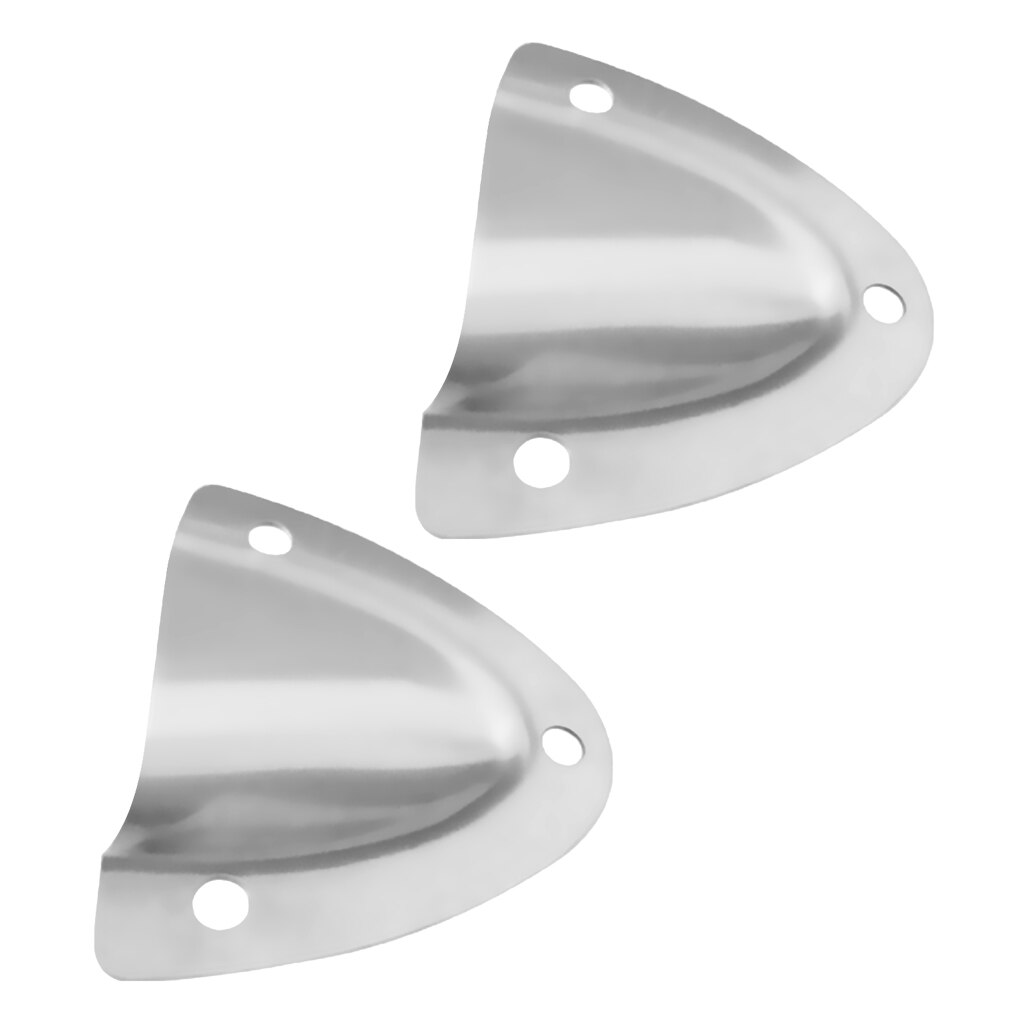 2pcs High Polished 316 Stainless Steel Clamshell Vent / Wire Cover Clam Shell Vent for Boat