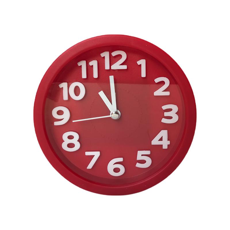 Desktop Clock Mini Bedside Clock Digital Clock Table Mute Clock Plastic Clock: Dark Red