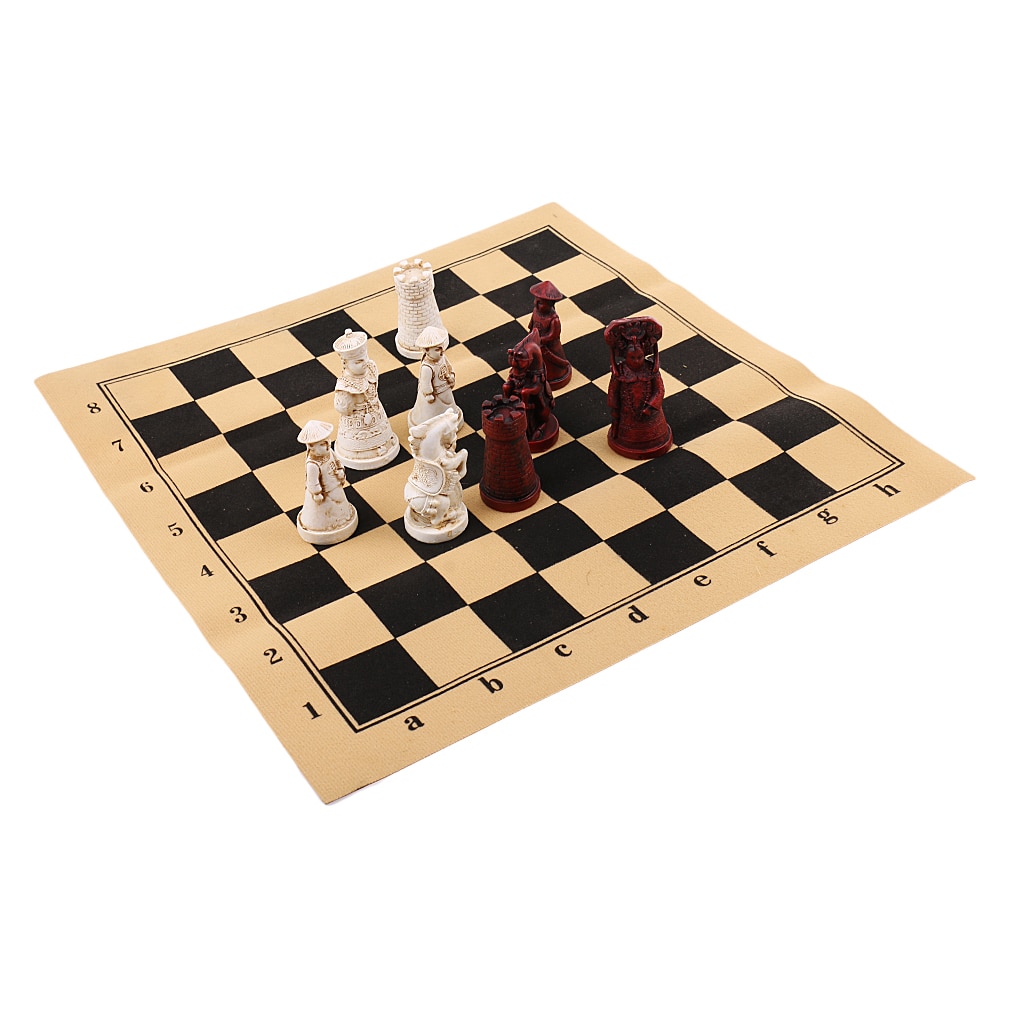 Antique Chess Set Soldiers Chess Pieces Set Collectible