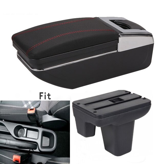 For MorrisGaragesMG3 mg3 mg3s armrest box central Store content box cup holder ashtray interior + 7USB: a-Black red line