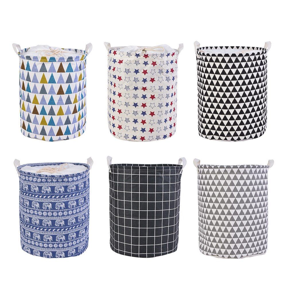 1pc Folding Laundry Basket Round Storage Bin Bag Large Hamper Collapsible Clothes Toy Basket Bucket Organizer Large Capacity2022