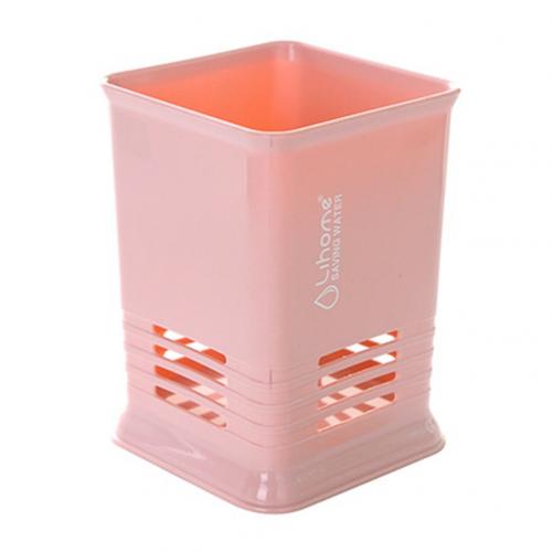 Keuken Bestek Eetstokjes Bestek Hollow Opslag Aftappen Box Organizer Rack Lepel Opbergrek Bestek Organisator Afdruiprek: Pink Single Grid