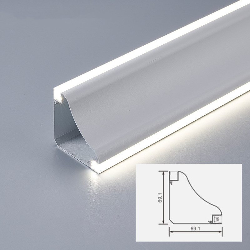 Ceiling Led Aluminum Profile Surface Mounted Wall Top Corner Decoration Indoor Atmosphere Lighting Linear Hard Bar Light Lamps