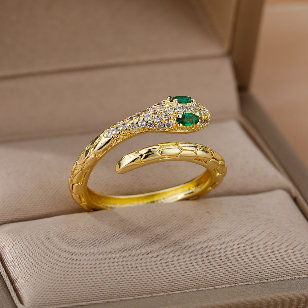 Schlangenringe für damen und mädchen, verstellbare fingerringe mit zirkonia, goldringe, eheringe, paarringe, schmuck, anillos mujer