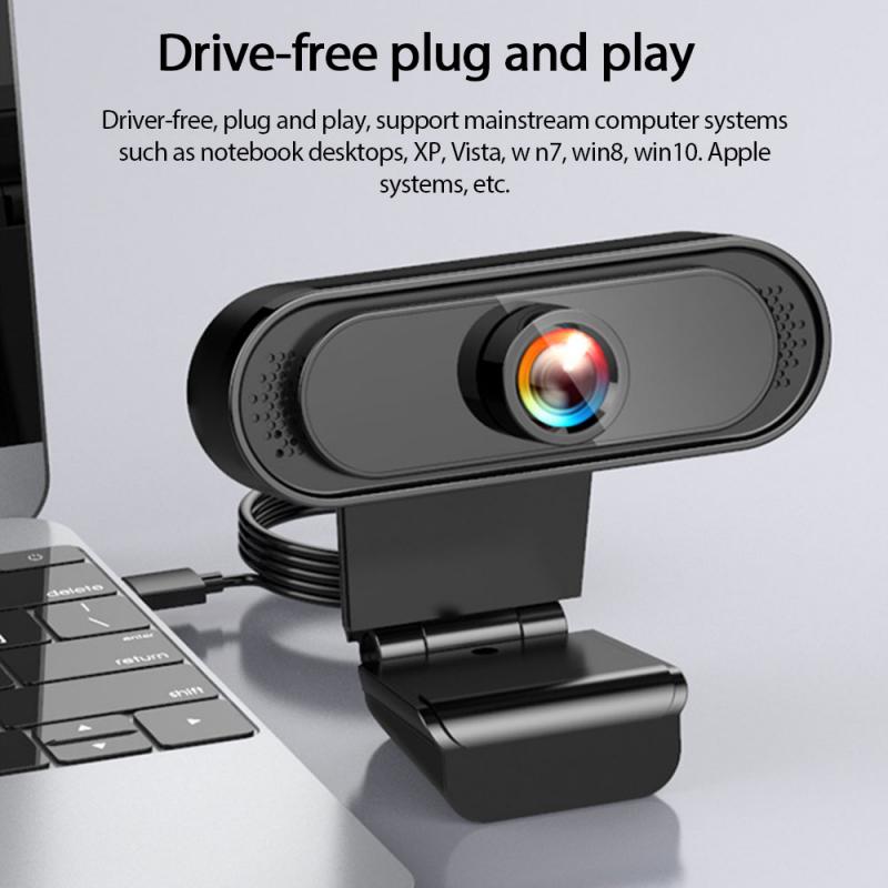 Caméra HD Webcam 1080P/720P avec Microphone HD intégré caméras rotatives USB pour le travail de vidéoconférence d'appel en direct