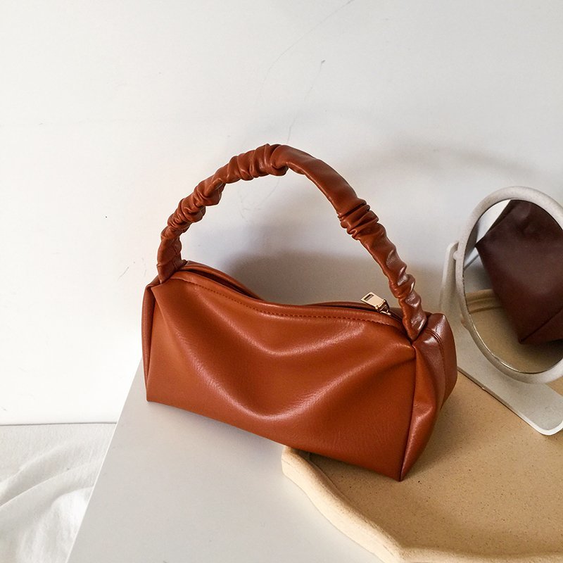 Borse a tracolla per donna 2020 borsa a mano in morbida pelle da donna nuove borse a tracolla borsa a tracolla per gnocchi femminile borsa grande: Small brown