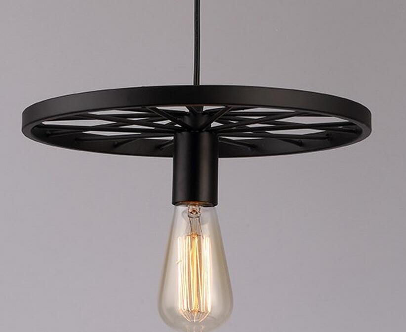 Vintage lysekroner amerikansk jern loft industrielle hjul spisestue lys led lampe til kaffe hall bar lysekrone: Sort