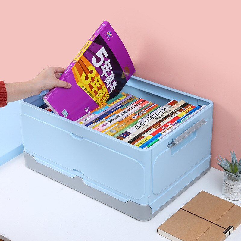 1PC Foldable Storage Box Basket Plastic Stackable Clothes Toys Desktop Organizer Space Saving Books Sundries Holder for Car