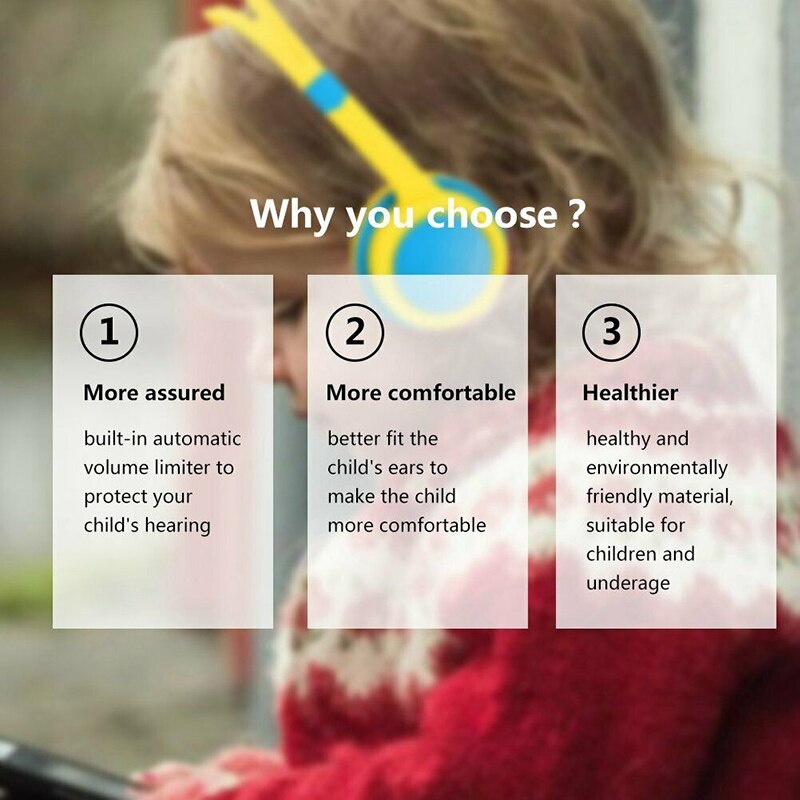 Kids Over Ear Headphones Safely Children Over-Ear Headset with Adjustable Headband for Computer Tablet Kids Earphones