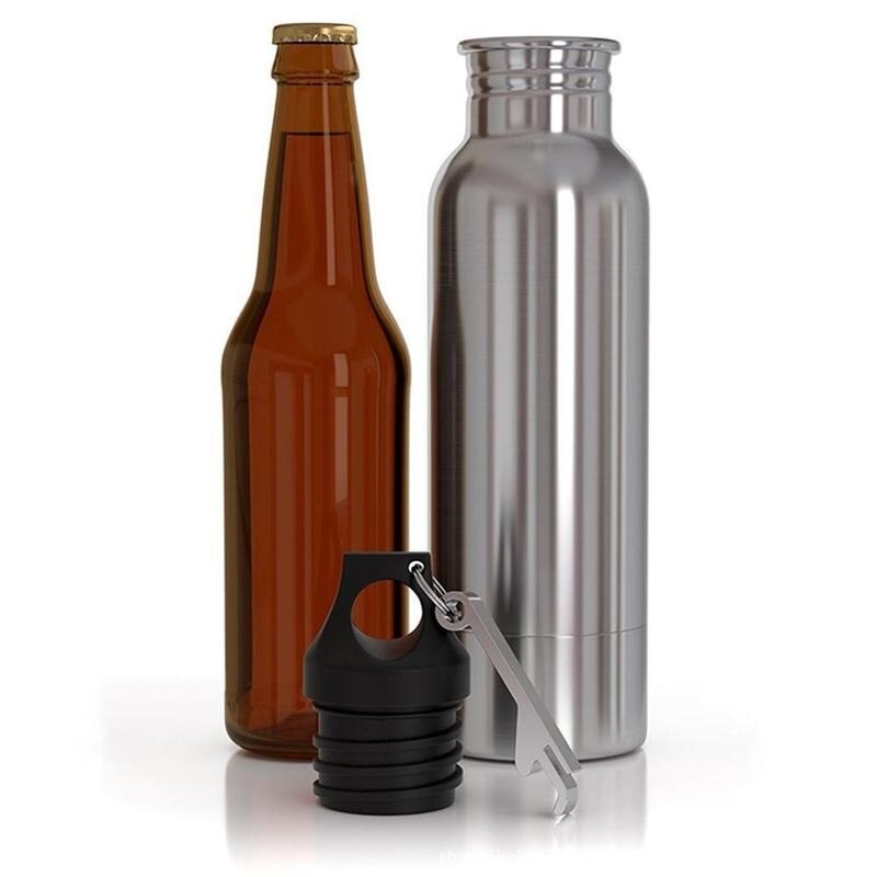 304 Roestvrij Staal Bierfles Houder Koude Isolatie Opener Metalen Fles Fles Glas Cover Protector Draagbare Met D4X3