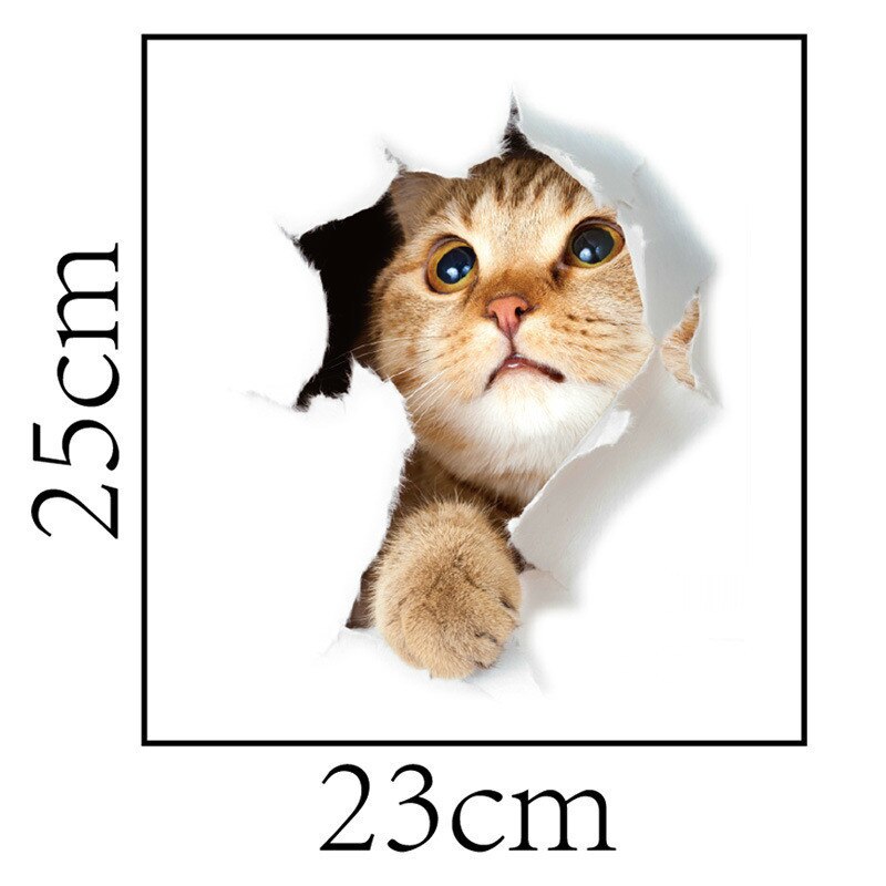 3D See Nette Ausdruck Katze Kühlschrank Aufkleber Schlecht Wc Aufkleber PVC Material Zauberstab Aufkleber: C
