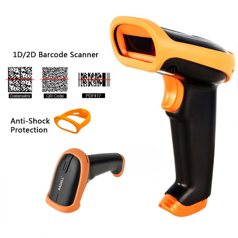 Radall Bedrade Bar Code Scanner Handheld 2D Barcode Scanner Usb Qr Code Scanner Voor Inventaris Pos Terminal Barcode Reader RD-S5