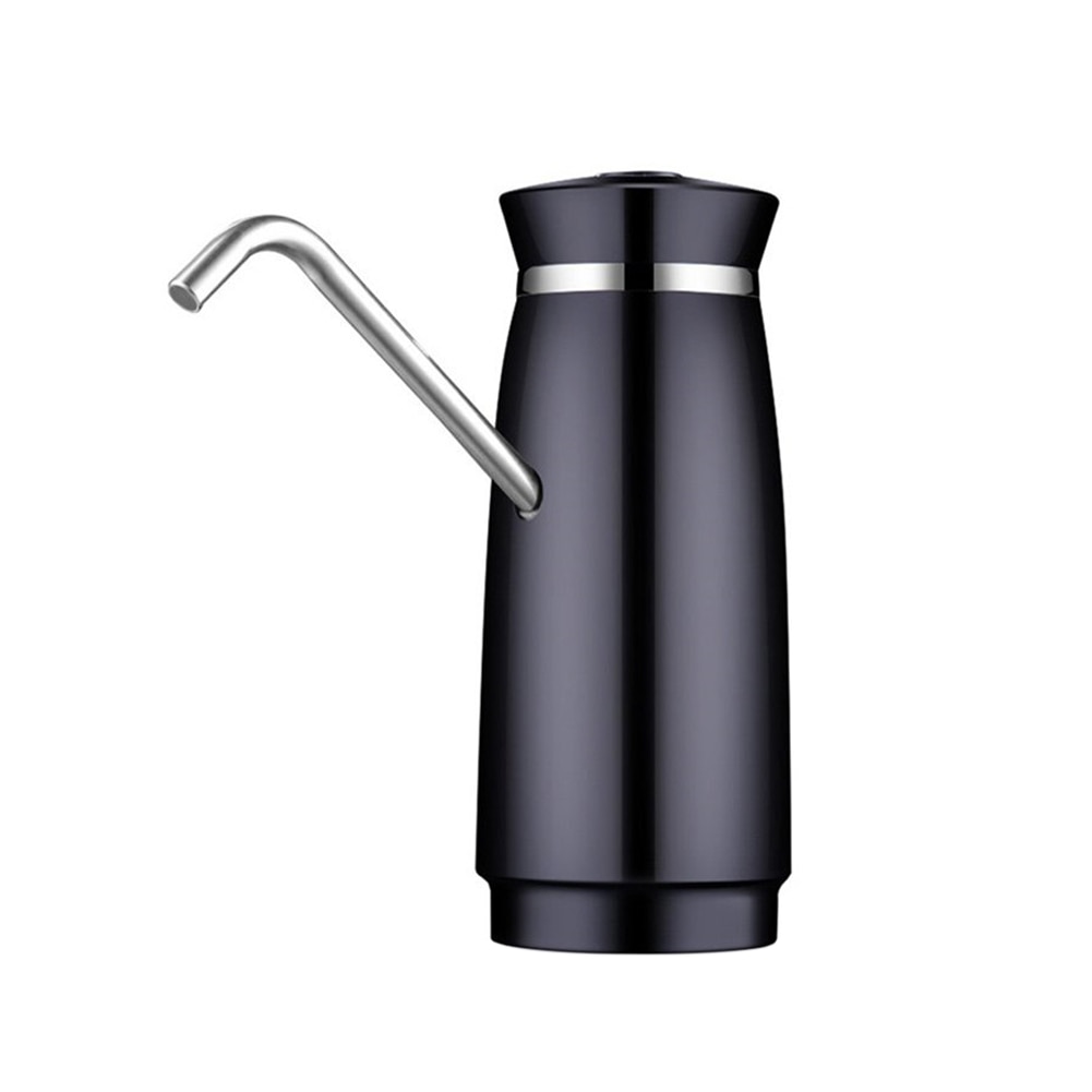 Handpress hem tur bärbar strömbrytare vattenpump automatisk elektrisk usb-laddning fat gallon dricksvattenflaska dispenser: Svart