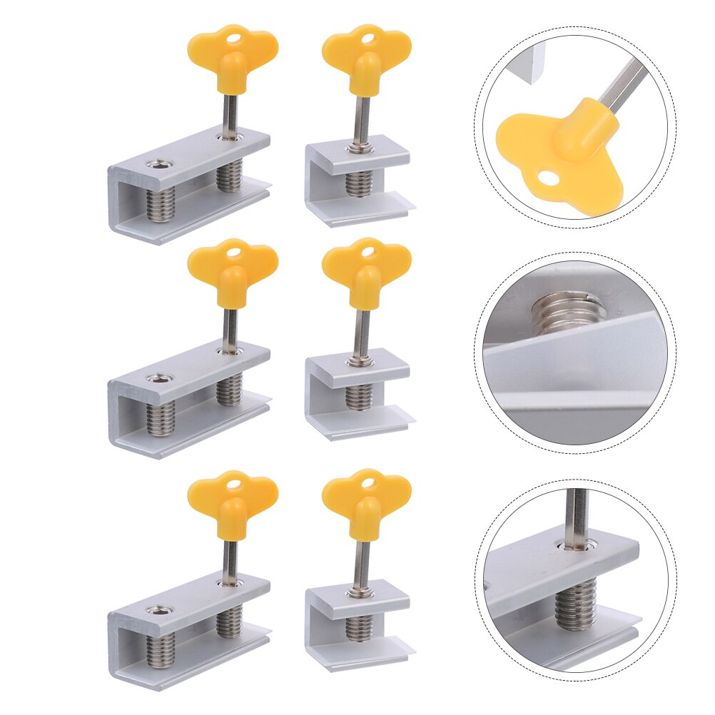 6pcs Adjustable Sliding Window Locks Aluminum Alloy Window Locks with Key