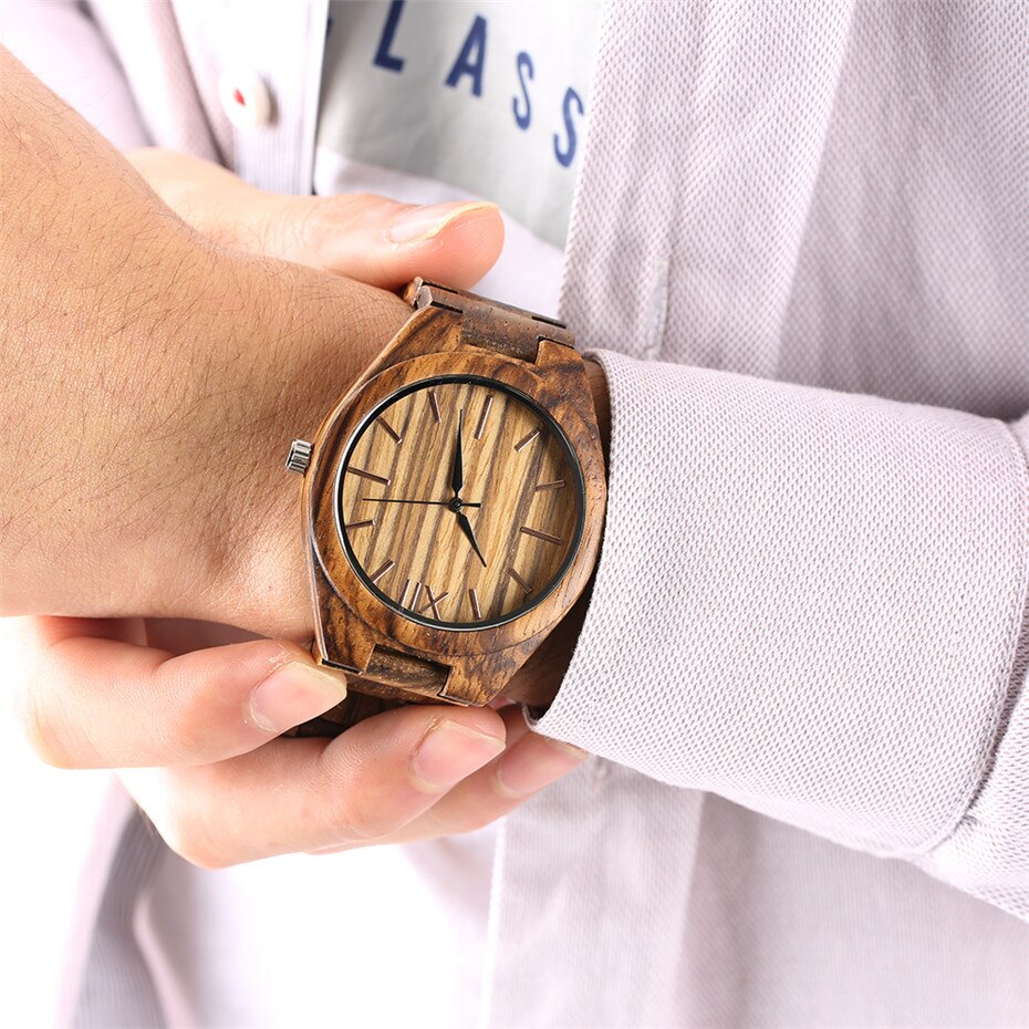 Puur houten horloge heren kwarts houten armband analoge weergave volledig polshorloges horloge voor mannen topartikel