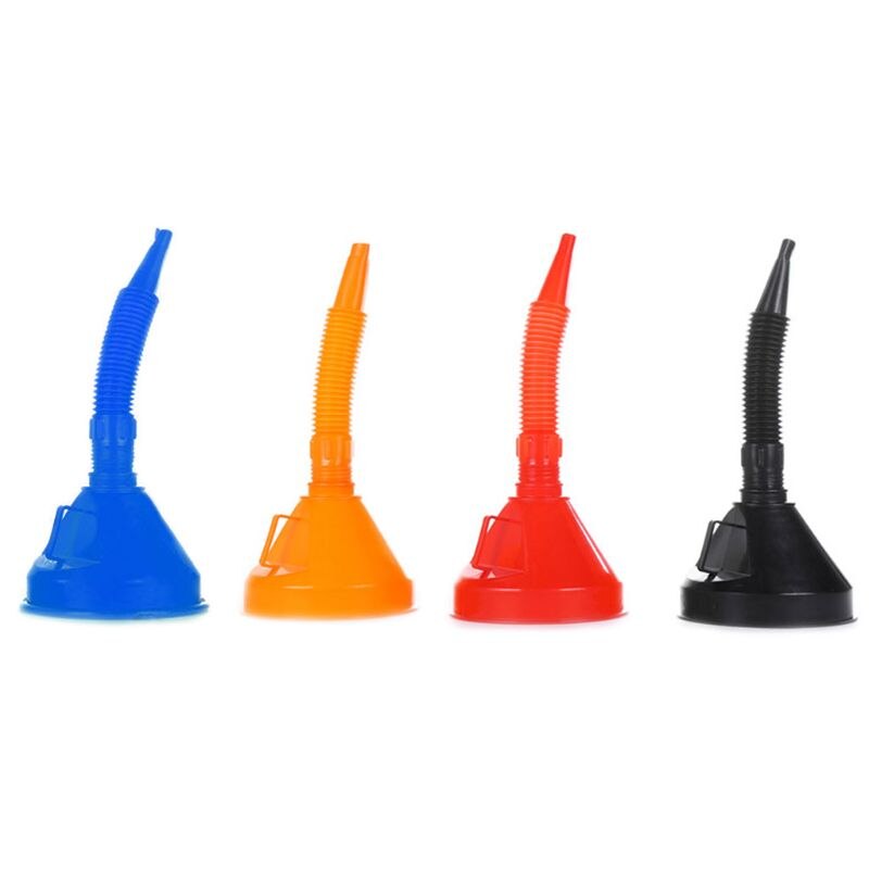 Blå bil tankning tratt montera slang byt ut bensin motor olja tillsats gårdsmaskin använd anti-läckage påfyllningsförsörjning