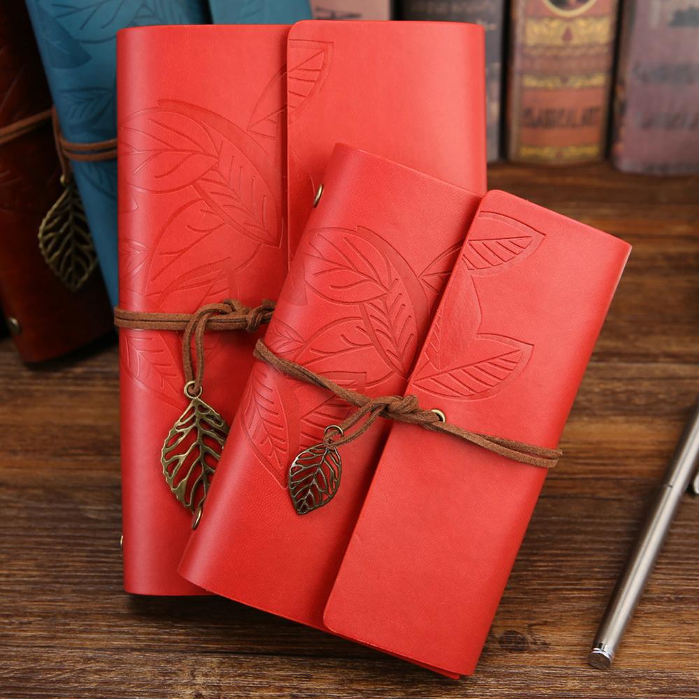 1Pc 80 Sheets Leaf Diary Journal Blank Notebook School Stationery