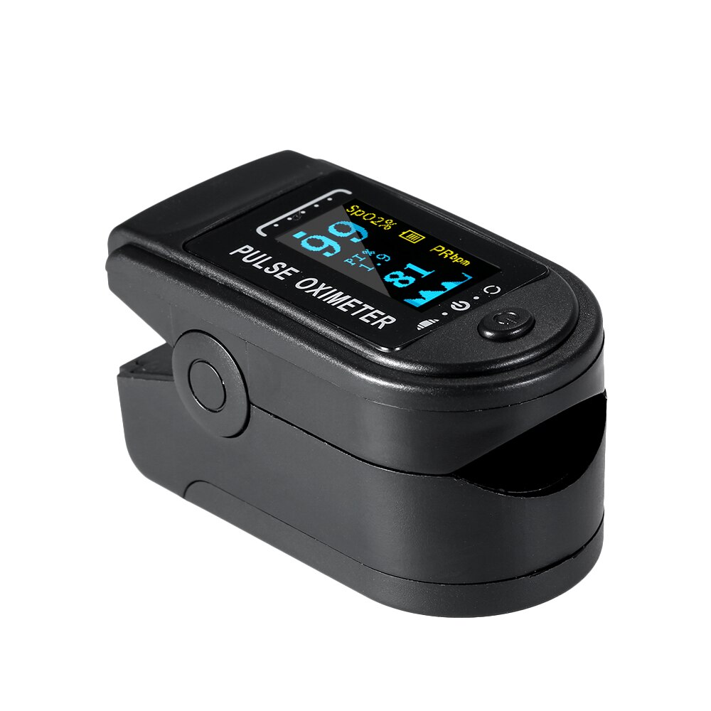 Fingertip Pulse Oximeter Blood Oxygen Saturation Pulso Oximetro Digital SpO2 Monitor Pulsioximetro Rate Measurement Meter OLED: Black