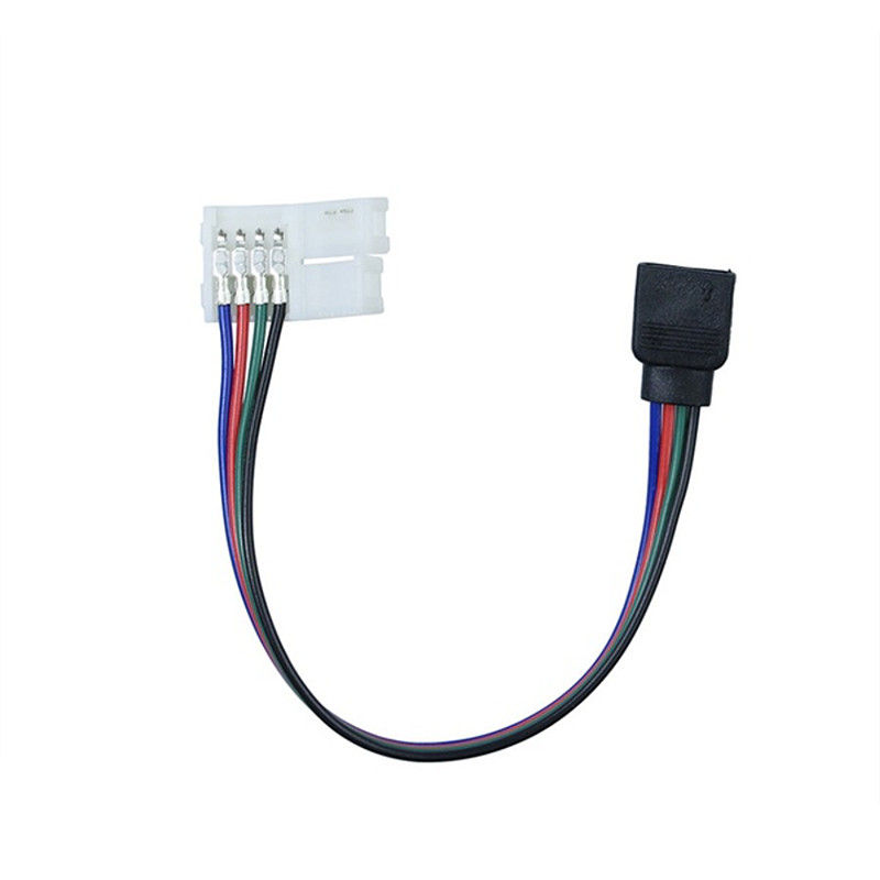 5pcs/lot 4 Pin RGB LED Strip Connector Wire Female Cable Free Welding Extension Connector for RGB Non-Waterproof LED Tape Light: Female to 4pin