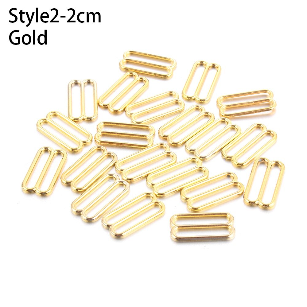 Goudkleurige, zilverkleurige metalen legering, nylon gecoate bh-ringen en schuifregelaars, riemverstellers, gespen, 20 stuks ondergoedverstelaccessoires: 5