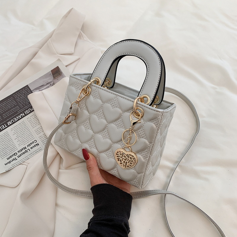 Handtas Dames Luxe Totes Mode Klassieke gewatteerde tas met vierkant handvat Dames Crossbody schoudertassen: Zilver