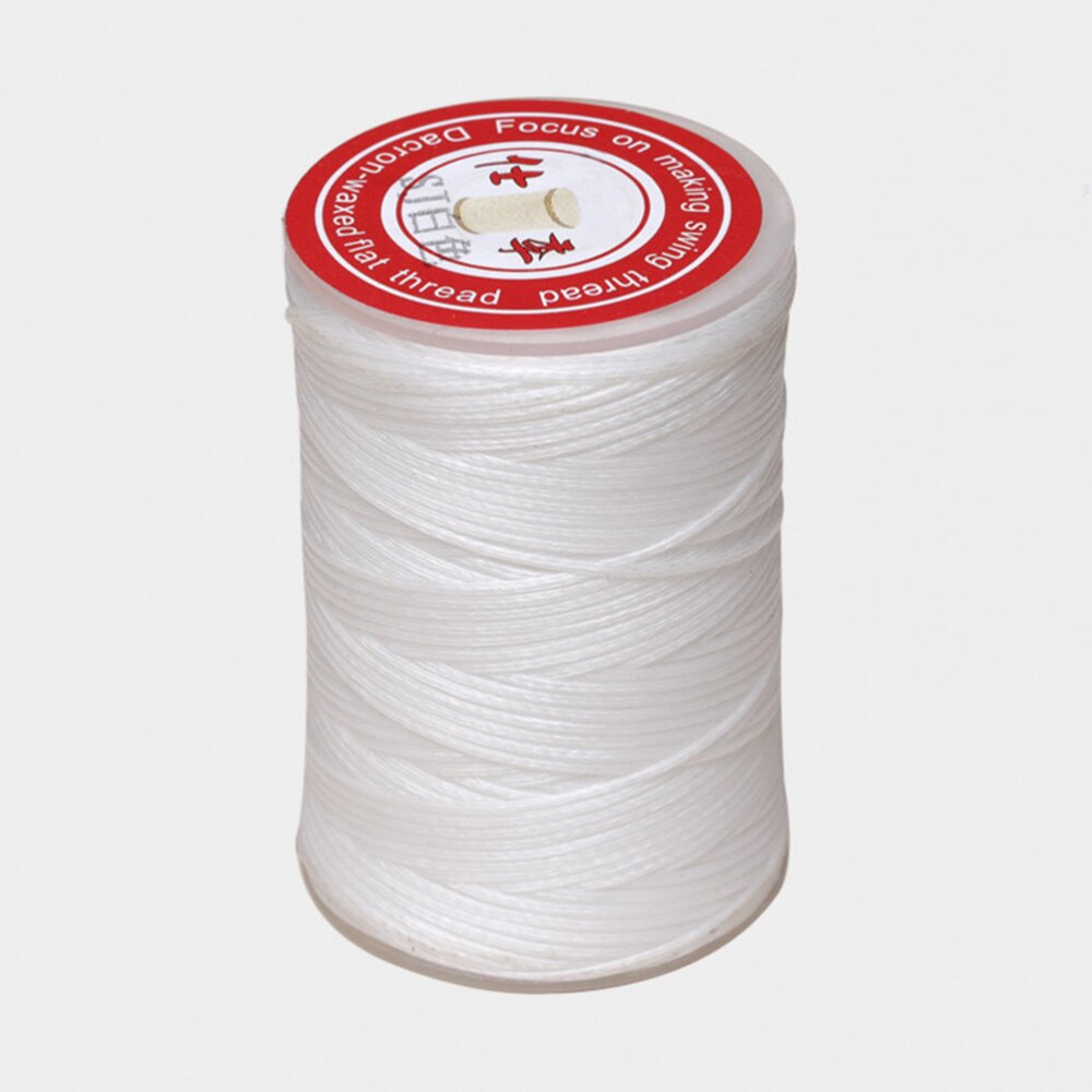 1PC 0.45mm Round Waxed Thread Leather Sewing Thread Hand Stitching Thread for Craft DIY (White)