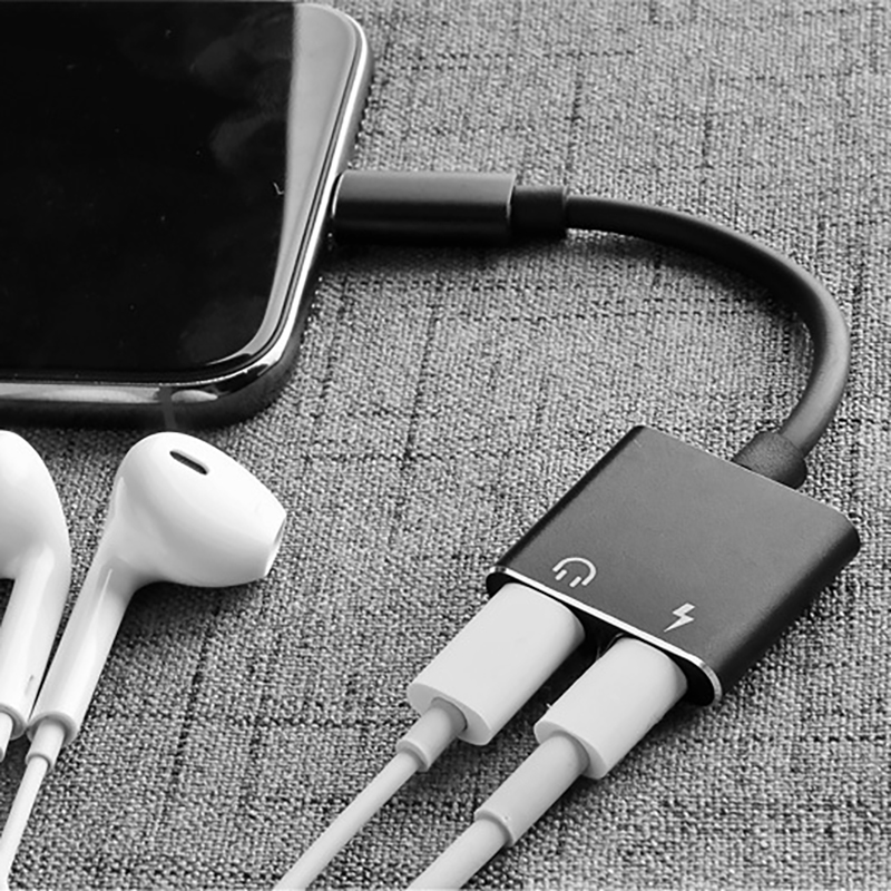 2 In 1 Audio Charging Adapter For iPhone 12 11 Pro X Xs Max XR 7 8 Plus iPad Aux Jack for Double Lightning to Headphone Splitter