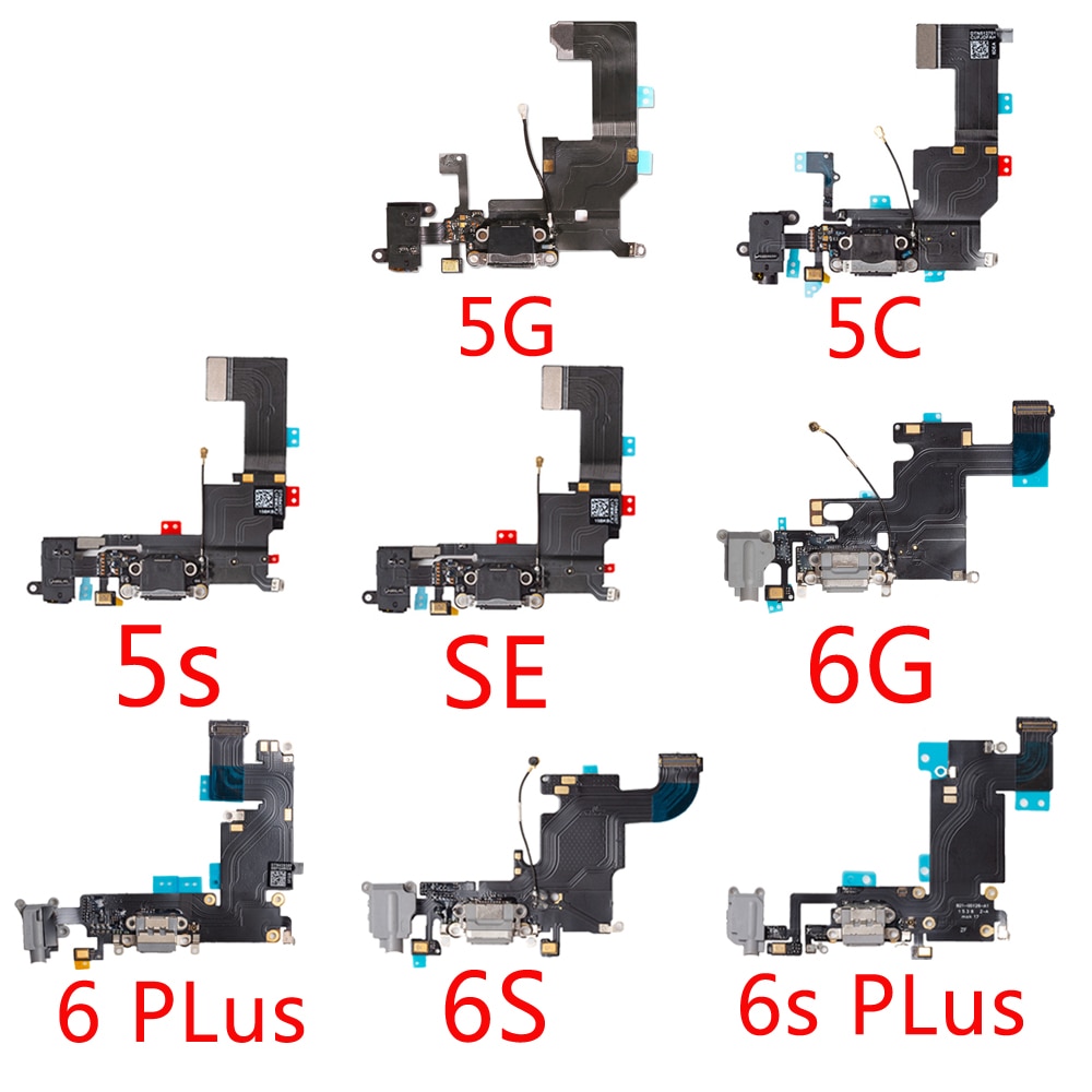 Iphonelle 6g 6 6s plus 5g 5c 5s se latausportti telakointiliitin kuulokkeiden ääniliitäntä+ mikrofonin joustokaapelin vaihto