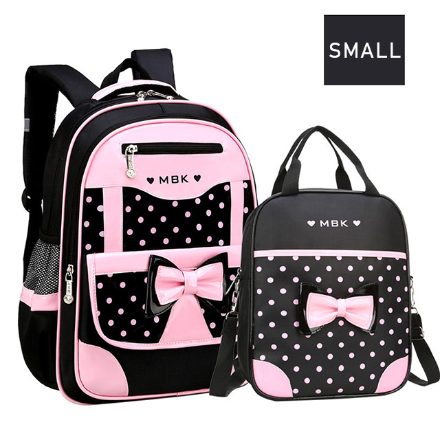 Skoletasker til piger søde søde prinsesse børn rygsæk børn bogtaske grundskole rygsæk høj quatily skoletaske: Lille sort håndtaske