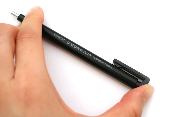 TOMBOW-Goma de lápiz ultrafina MONO Zero, revisión perfecta de Detalles/resaltado para de Manga, borrador de punta redonda/cuadrada: Round black