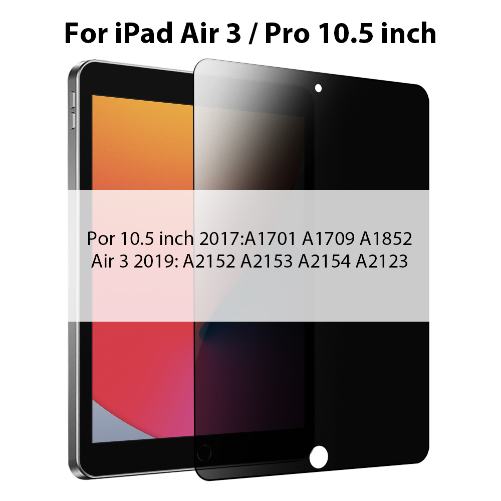 Privacy Glass For iPad Pro 12.9 11 6th 12 9 9th 10th Gen 10.9 Screen Protector For iPad Air 5 4 3 Mini 6 10.2 Anti Peeping Film: Silver