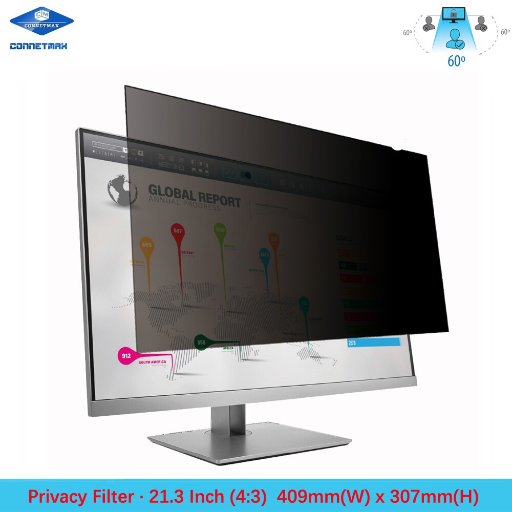 21.3 tommer privatlivsfilter skærmbeskyttelsesfilm til standard skærm desktop monitorer 4:3- forhold