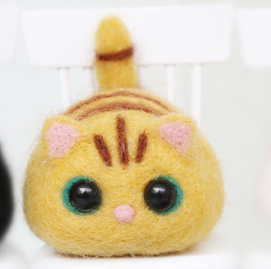 Wolle filz Jab, katze, Hand-gemacht DIY, kreative katze ei. Wolle nadel Bausatz wollfilz nadel filzen dekoration handwerk needlecra: C