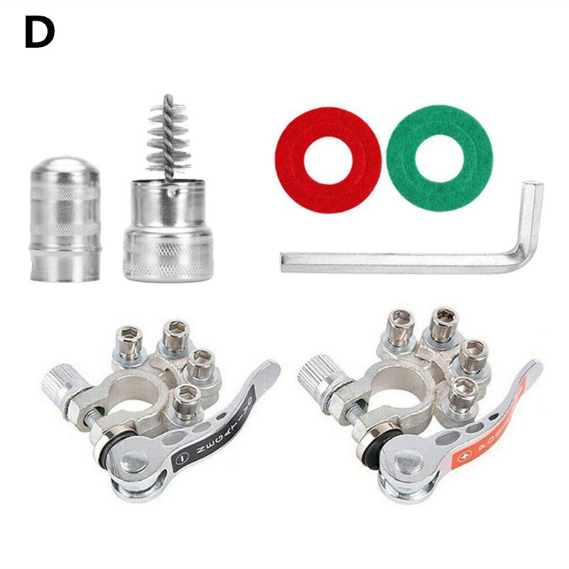 2 Pcs Car Battery Terminal Connector Wire Cable Clamp Quick Release Disconnect Shut-Off Connectors Car Auto Accessories 12V 24V: D