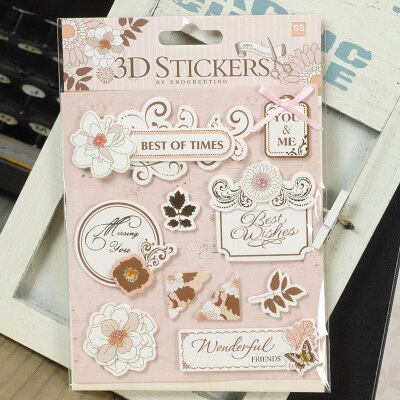 Diy 3d klistermærker scrapbog materiale metal cameo ramme sommerfugl blomst klistermærke fil album journalisering dekoration hobby håndværk: 14012