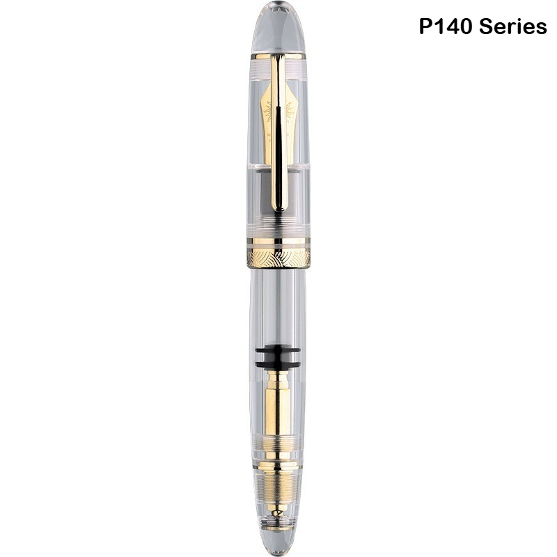 MAJOHN P140 Füllfederhalter aus Metall, Kupfer, Kolben, Sonnenfeder, transparenter leichter Harzkörper, PK 9019 x 159 Schreibwaren, Schulbedarf: Lavendel / M